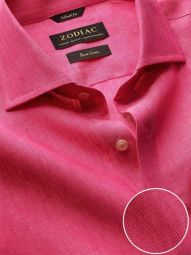 Positano Solid Pink Classic Fit Casual Linen Shirt