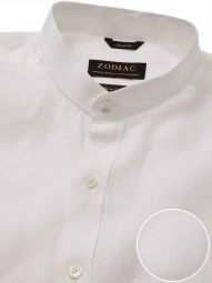 Positano Solid White Classic Fit Casual Linen Shirt
