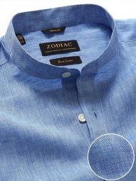 Positano Solid Blue Classic Fit Casual Linen Shirt
