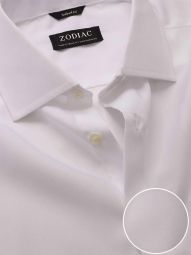 Luxury Solid White Tailored Fit Formal Cotton Shirt