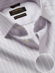 Marcello Striped Lilac Tailored Fit Formal Cotton Shirt