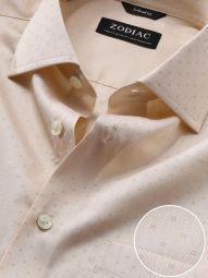 Marchetti Solid Cream Tailored Fit Formal Cotton Shirt