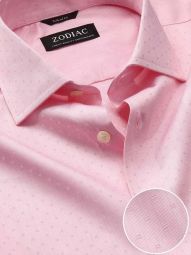 Marchetti Solid Pink Tailored Fit Formal Cotton Shirt