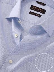 Ponte Checks Sky Tailored Fit Formal Cotton Shirt