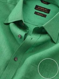 Praiano Solid Green Classic Fit Casual Linen Shirt