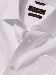 Tramonti Solid White Tailored Fit Formal Cotton Shirt