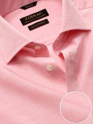 Venete Melange Solid Pink Classic Fit Formal Cotton Shirt