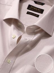 Vercelli Striped Sand Classic Fit Formal Cotton Shirt