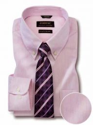 Vercelli Striped Pink Tailored Fit Formal Cotton Shirt