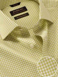 Vivace Checks Lime Classic Fit Formal Cotton Shirt