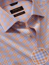 Vivace Checks Orange Classic Fit Formal Cotton Shirt