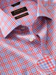 Vivace Checks Red Classic Fit Formal Cotton Shirt