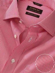 Vivace Striped Red Classic Fit Formal Cotton Shirt