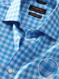 Vivace Checks Blue Classic Fit Formal Cotton Shirt