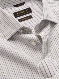 Volterra Checks Mint Tailored Fit Casual Cotton Shirt